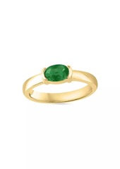 Saks Fifth Avenue 14K Gold & Emerald Oval-Cut Solitaire Ring