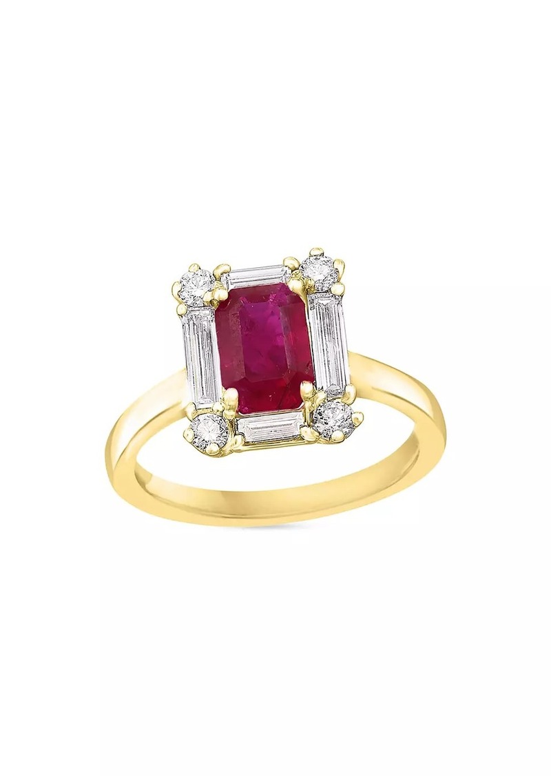 Saks Fifth Avenue 14K Gold, Ruby & 0.35 TCW Diamond Solitaire Ring
