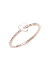 Saks Fifth Avenue 14K Rose Gold & 0.07 TCW Diamond Heart Ring