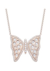 Saks Fifth Avenue 14K Rose Gold & 0.68 TCW Diamond Butterfly Pendant Necklace