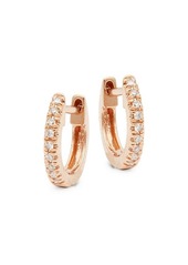 Saks Fifth Avenue 14K Rose Gold & Diamond Huggie Earrings
