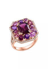 Saks Fifth Avenue 14K Rose Gold & Multi-Gemstone Halo Ring