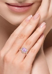 Saks Fifth Avenue 14K Rose Gold, Kunzite & 0.53 TCW Diamond Heart Halo Ring