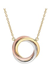 Saks Fifth Avenue 14K Rose, White & Yellow Gold Triple Circle Necklace
