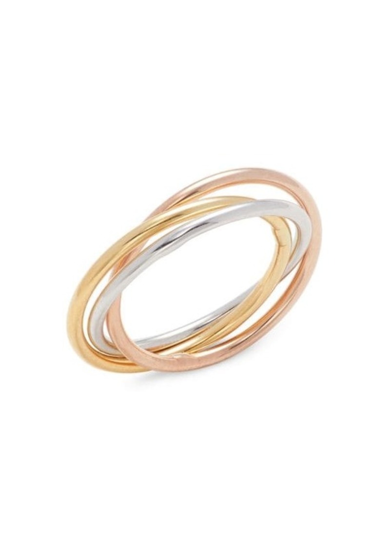 Saks Fifth Avenue 14K Tri Tone Gold Rolling Ring