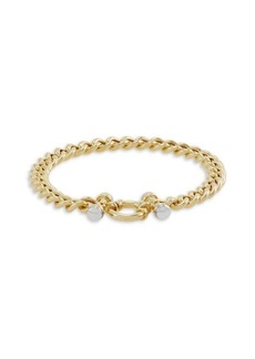 Saks Fifth Avenue 14K Two Tone Gold Curb Chain Bracelet