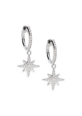 Saks Fifth Avenue 14K White Gold & 0.19 TCW Diamond Starburst Drop Earrings