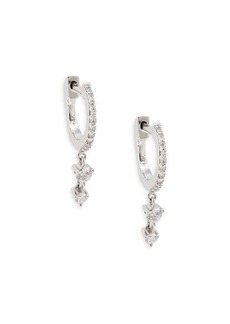 Saks Fifth Avenue 14K White Gold & 0.204 TCW Diamond Drop Earrings