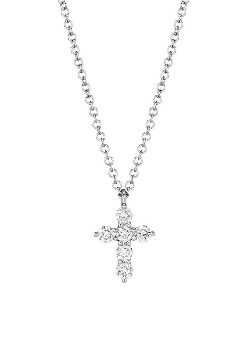 Saks Fifth Avenue 14K White Gold & 0.25 TCW Diamond Cross Necklace