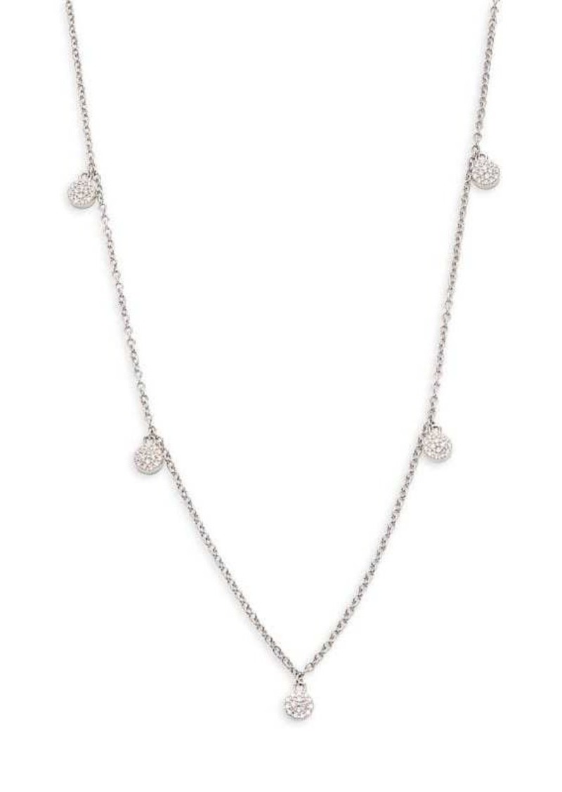 Saks Fifth Avenue 14K White Gold & 0.32 TCW Diamond Station Necklace