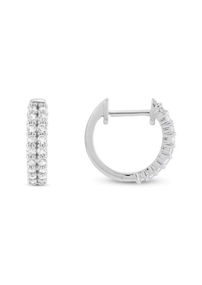 Saks Fifth Avenue 14K White Gold & 0.5 TCW Diamond Hoop Earrings