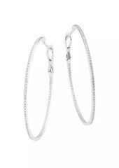 Saks Fifth Avenue 14K White Gold & 0.5 TCW Diamond Inside-Out Hoop Earrings