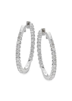 Saks Fifth Avenue 14K White Gold & 1 TCW Lab Grown Diamond Hoop Earrings