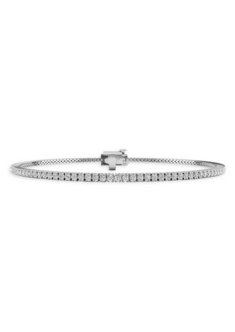 Saks Fifth Avenue 14K White Gold & 1 TCW Lab Grown Diamond Tennis Bracelet