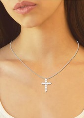 Saks Fifth Avenue 14K White Gold & 1 TCW Natural Diamond Cross Pendant Necklace