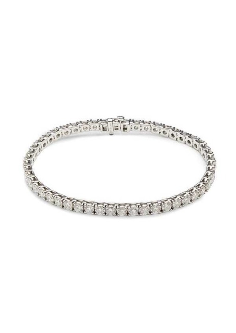 Saks Fifth Avenue 14K White Gold & 10.5 TCW Lab Grown Diamond Tennis Bracelet