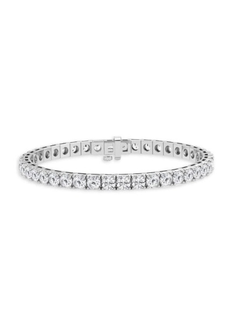 Saks Fifth Avenue 14K White Gold & 14.4 TCW Lab Grown Diamond Tennis Bracelet