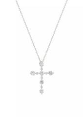 Saks Fifth Avenue 14K White Gold & 1.50 TCW Lab-Grown Diamond Cross Pendant Necklace