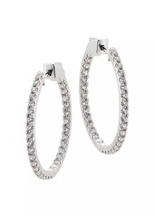 Saks Fifth Avenue 14K White Gold & 1.50 TCW Lab-Grown Diamond Inside-Out Hoop Earrings/30MM