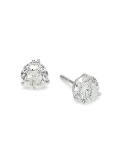 Saks Fifth Avenue 14K White Gold & 2 TCW Diamond Stud Earrings