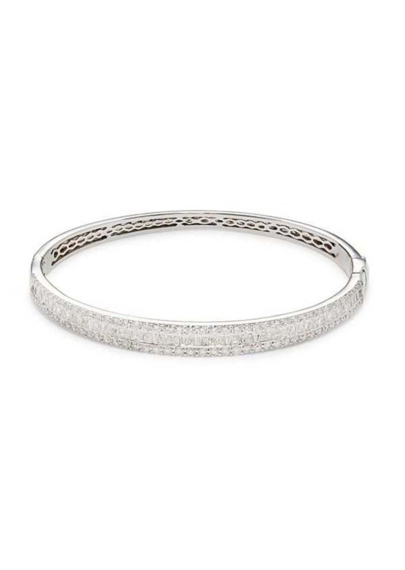 Saks Fifth Avenue 14K White Gold & 2.93 TCW Lab Grown Diamond Bangle Bracelet