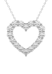 Saks Fifth Avenue 14K White Gold & 3 TCW Lab-Grown Diamond Open-Heart Pendant Necklace