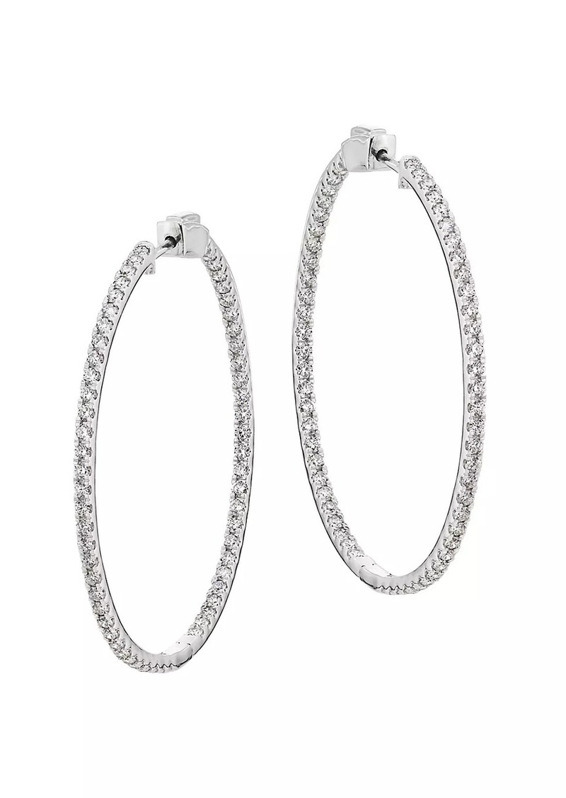 Saks Fifth Avenue 14K White Gold & 3.00 TCW Lab-Grown Diamond Inside-Out Hoop Earrings/50MM