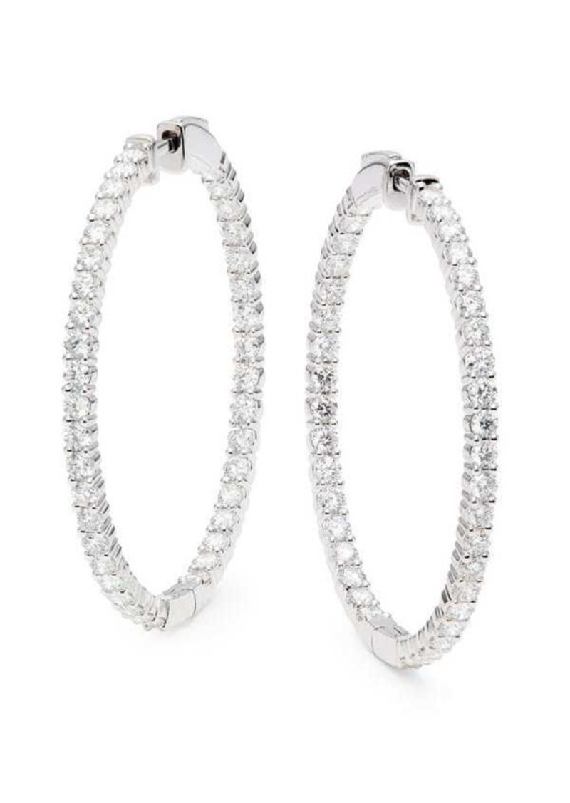 Saks Fifth Avenue 14K White Gold & 4 TCW Diamond Hoop Earrings