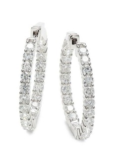 Saks Fifth Avenue 14K White Gold & 4 TCW Lab Grown Diamond Hoop Earrings