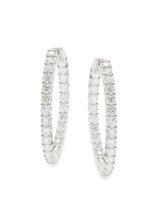 Saks Fifth Avenue 14K White Gold & 5 TCW Lab Grown Diamond Hoop Earrings