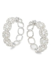 Saks Fifth Avenue 14K White Gold & Diamond Hoop Earrings
