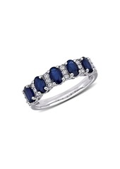 Saks Fifth Avenue ​14K White Gold, Blue Sapphire & Diamond Ring