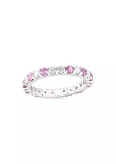 Saks Fifth Avenue 14K White Gold, Pink Sapphire & 0.88 TCW Diamond Band Ring