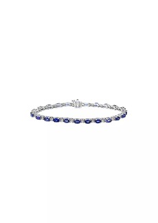 Saks Fifth Avenue 14K White Gold, Sapphire & 1.01 TCW Diamond Tennis Bracelet