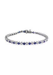 Saks Fifth Avenue 14K White Gold, Sapphire & 1.31 TCW Diamond Tennis Bracelet