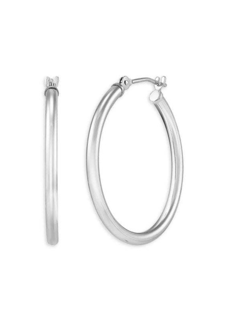 Saks Fifth Avenue 14K White Gold Tube Hoop Earrings