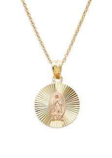 Saks Fifth Avenue 14K Yellow & Rose Gold Our Lady of Guadalupe Pendant Necklace
