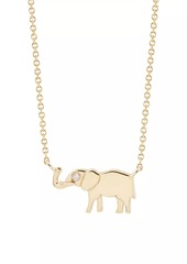 Saks Fifth Avenue 14K Yellow Gold & 0.008 TCW Diamond Elephant Pendant Necklace
