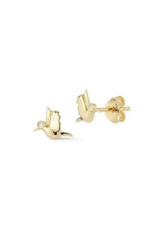 Saks Fifth Avenue 14K Yellow Gold & 0.02 TCW Diamond Hummingbird Stud Earrings