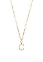 Saks Fifth Avenue 14K Yellow Gold & 0.03 TCW Diamond Initial Pendant Necklace