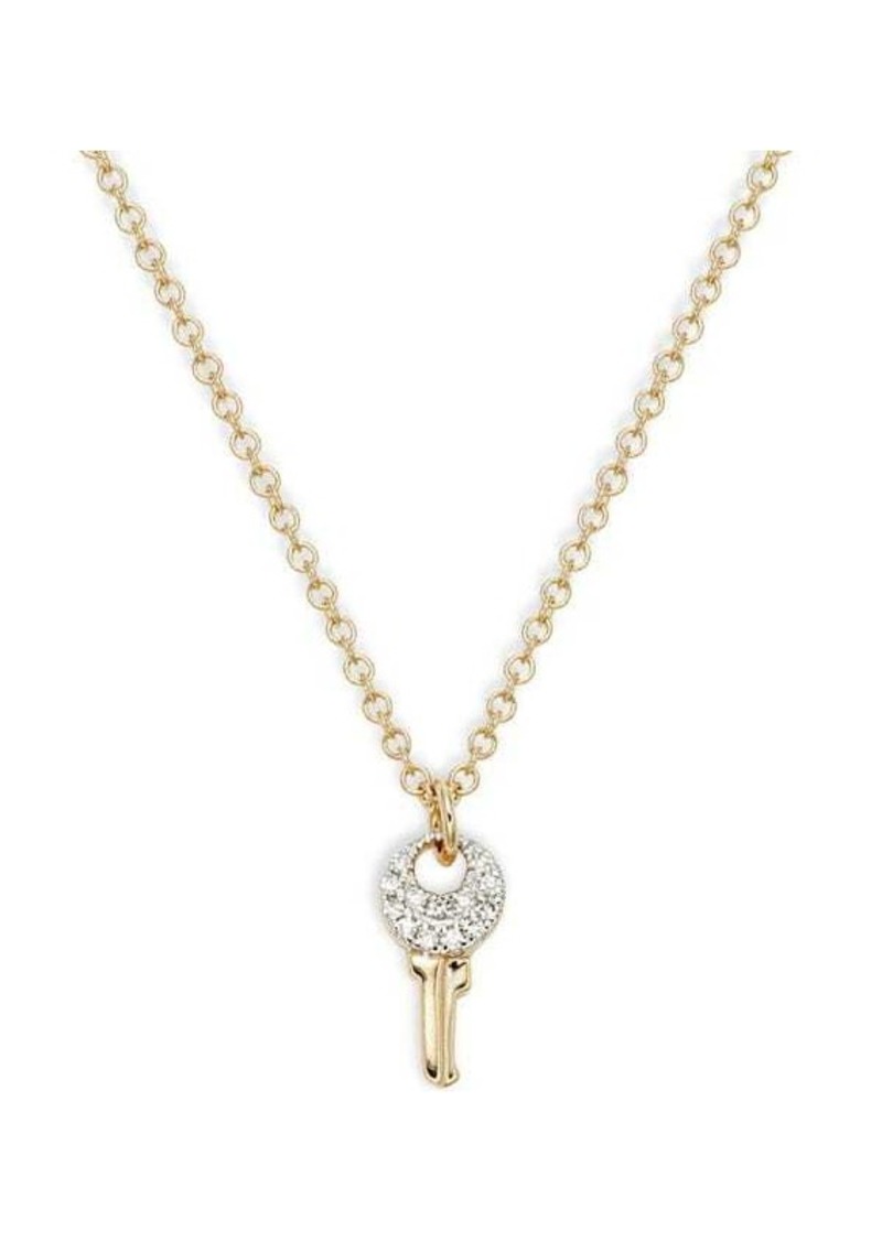 Saks Fifth Avenue 14K Yellow Gold & 0.03 TCW Diamond Key Pendant Necklace