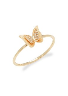 Saks Fifth Avenue 14K Yellow Gold & 0.04 TCW Diamond Butterfly Ring