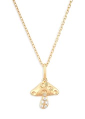 Saks Fifth Avenue 14K Yellow Gold & 0.04 TCW Diamond Mushroom Pendant Necklace
