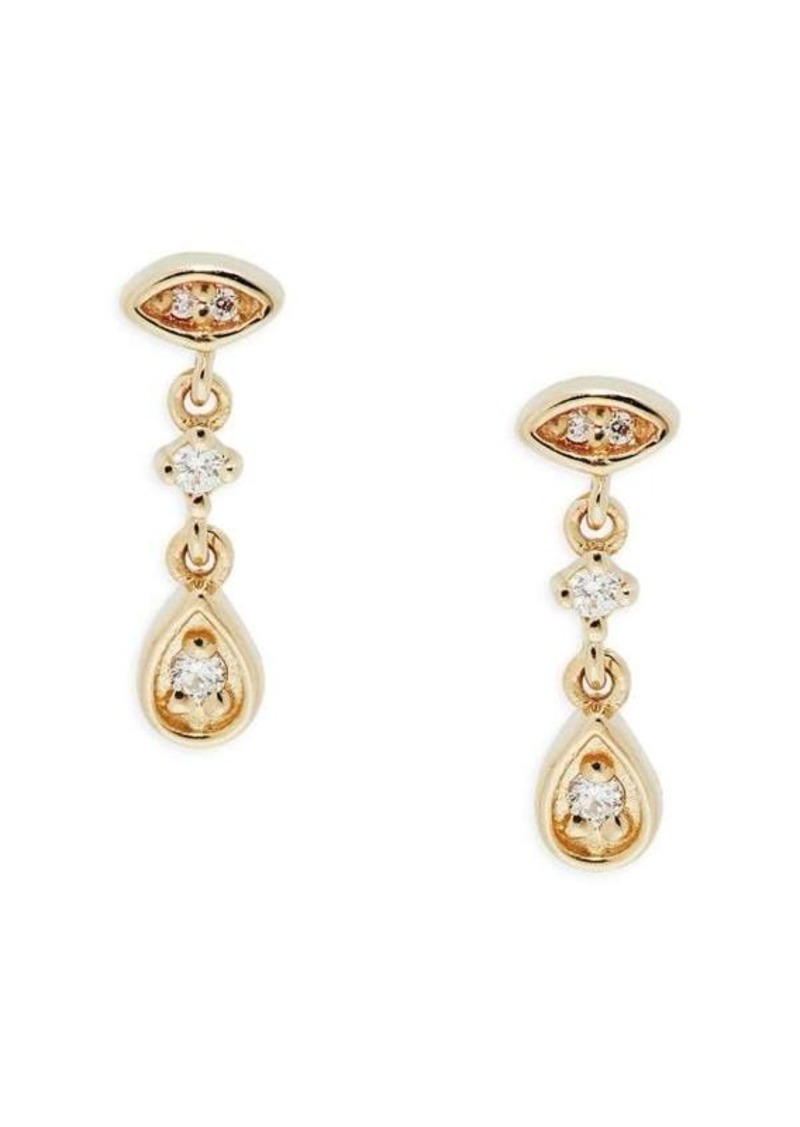 Saks Fifth Avenue 14K Yellow Gold & 0.041 TCW Diamond Drop Earrings