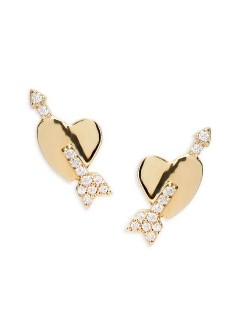 Saks Fifth Avenue 14K Yellow Gold & 0.042 TCW Diamond Stud Earrings