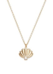 Saks Fifth Avenue 14K Yellow Gold & 0.05 TCW Diamond Shell Pendant Necklace
