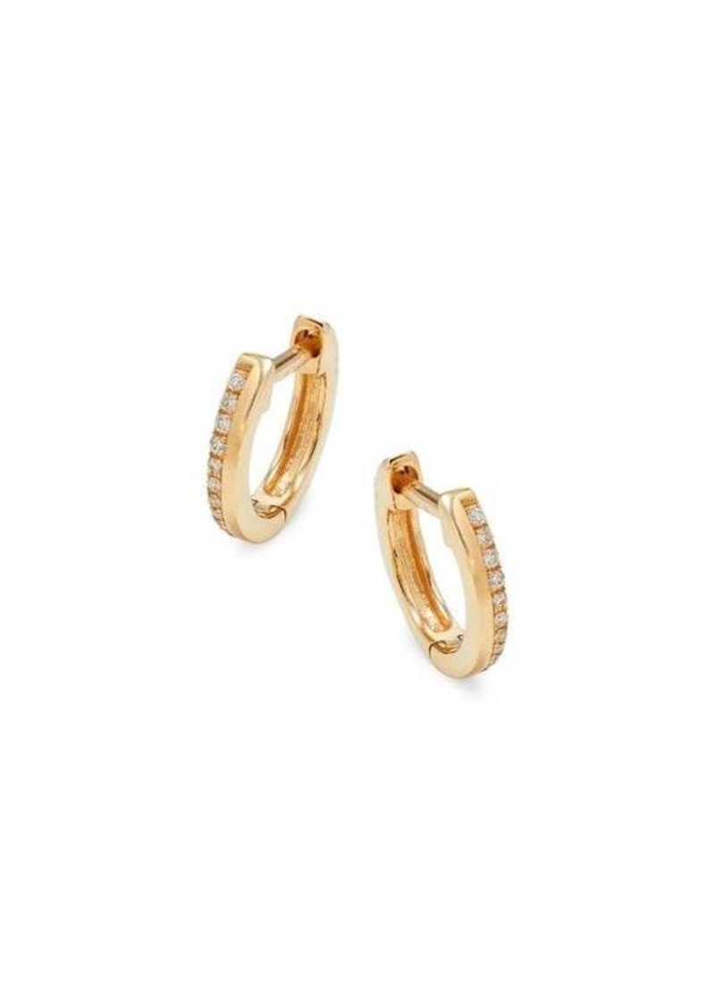Saks Fifth Avenue 14K Yellow Gold & 0.052 TCW Diamond Huggie Earrings