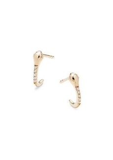 Saks Fifth Avenue 14K Yellow Gold & 0.064 TCW Diamond Half Huggie Earrings