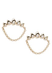 Saks Fifth Avenue 14K Yellow Gold & 0.07 TCW Diamond Chain Stud Earrings