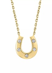 Saks Fifth Avenue 14K Yellow Gold & 0.07 TCW Diamond Horseshoe Pendant Necklace